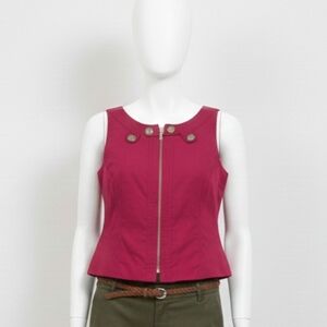 Karen Millen Zip Up Pink Sleeveless Top
